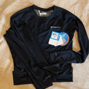 Columbia Midnight Black Performance Top and Bottoms. Y size 14-16.